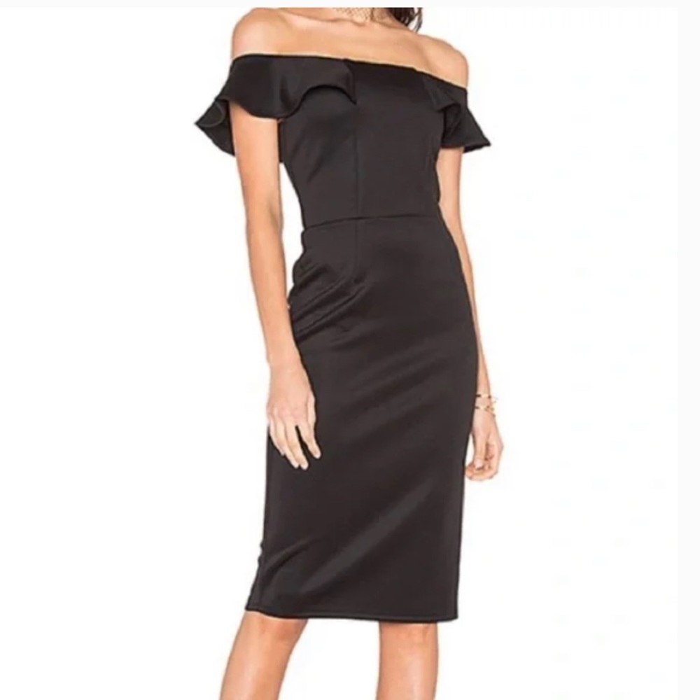 YUMI KIM Under Your Spell Ruffle Off the Shoulder Midi Dress